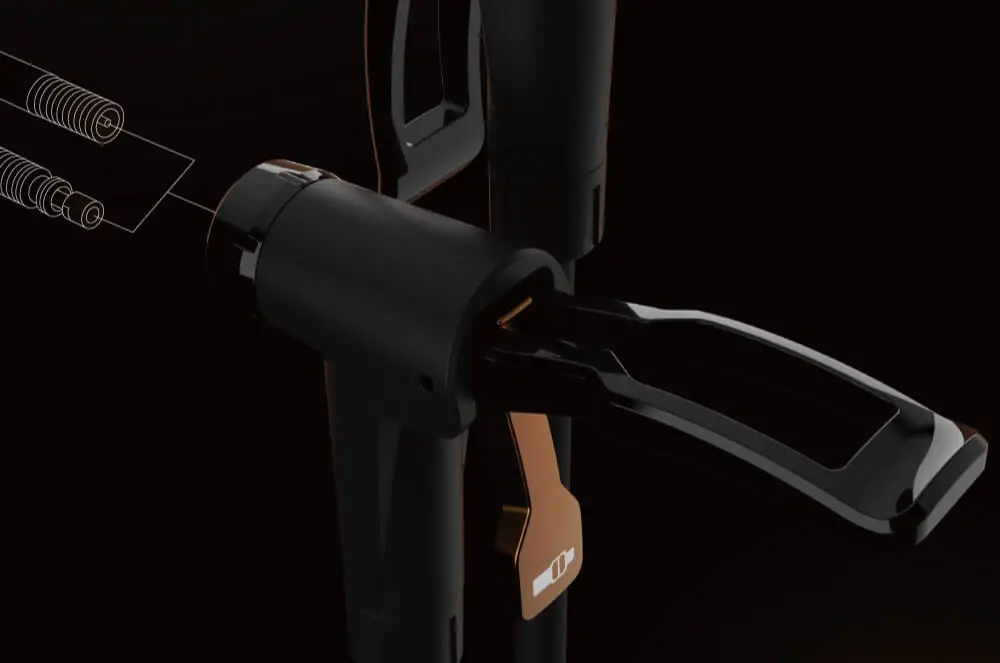 Presta & schrader valves connect to the bike pump head with the larger lever
